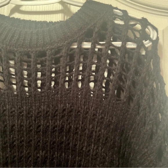 Open Knit Hollow Long Sweater Dress - Picture 9 of 11